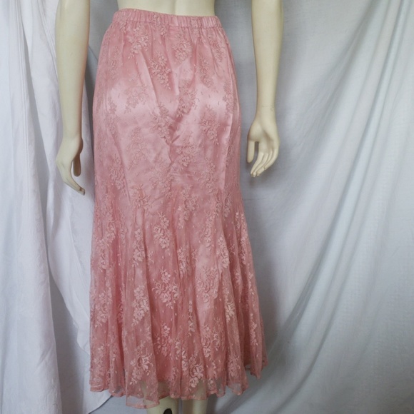 VTG Patra Nylon Rayon Lace Lined 2 Piece Skirt Set  Size 9/10 Large Made in USA - Picture 5 of 7